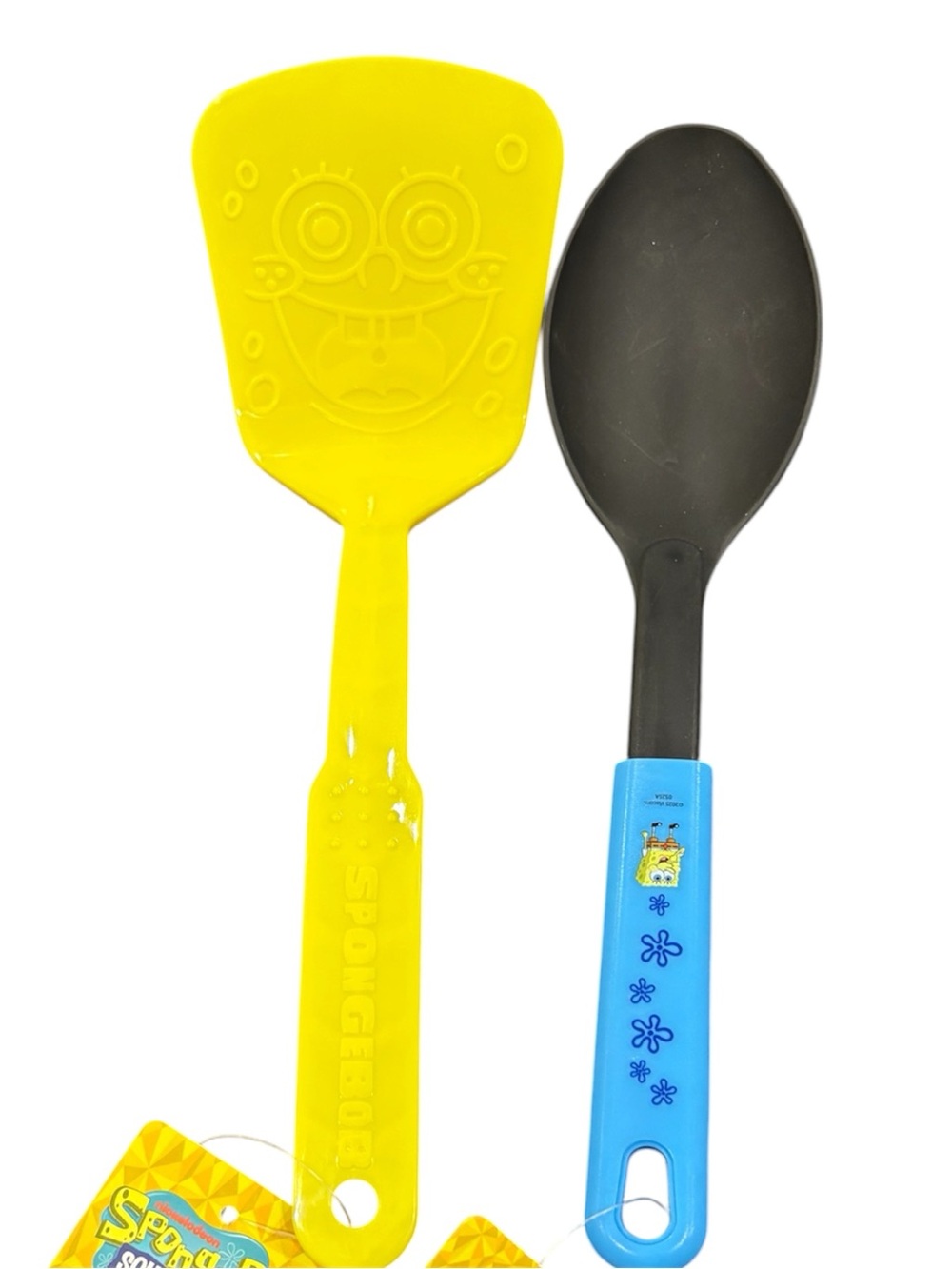 SpongeBob Squarepants Yellow Spatula & Blue Serving Spoon